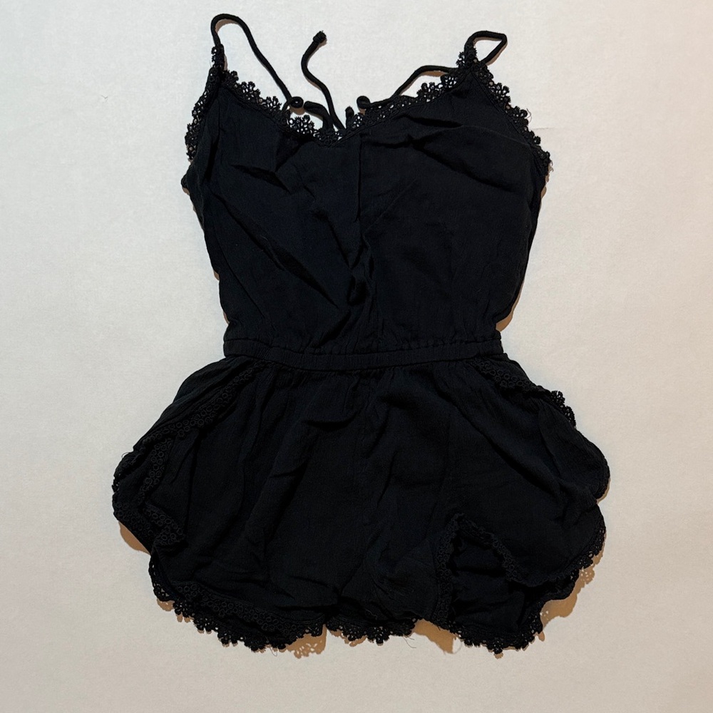 A&F Black Lace Trim Romper